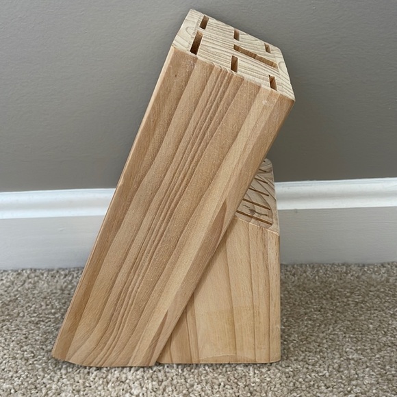 EUC FARBERWARE 13 Slot Wooden Knife Storage Block Natural Wood - Picture 5 of 6